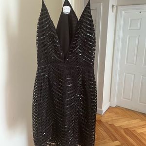 Saylor Holland Black Sequin Dress size M